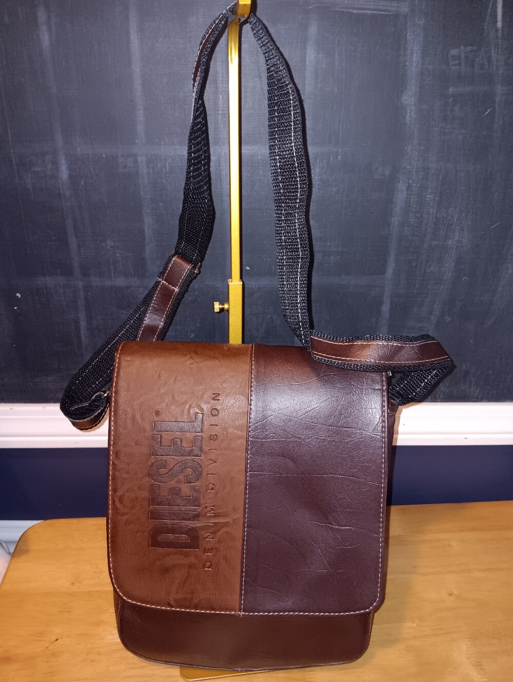 Diesel Denim Division Vintage Faux Leather Messenger Bag